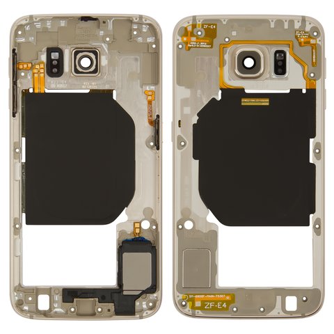 Середня частина корпусу для Samsung G920FD Galaxy S6 Duos, золотиста