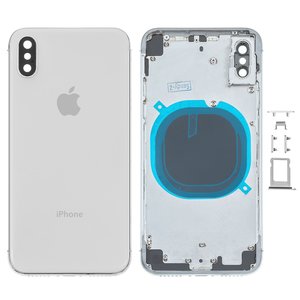 Корпус для iPhone X, білий, з тримачем SIM карти, з боковими кнопками