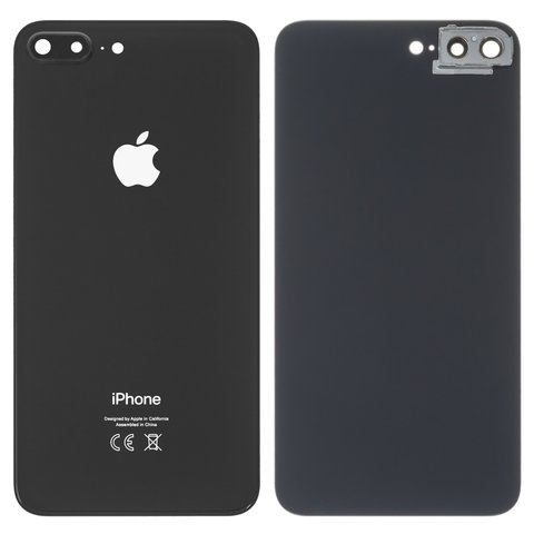 Задня панель корпуса для iPhone 8 Plus, чорна, із склом камери, small hole