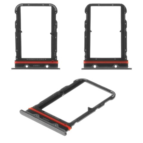 Держатель SIM карты для Xiaomi Mi Note 10, Mi Note 10 Pro, черный, M1910F4G, M1910F4S
