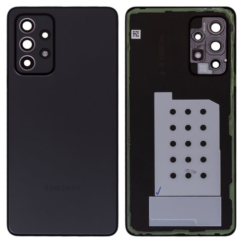 Задняя панель корпуса для Samsung A526 Galaxy A52 5G, черная, со стеклом камеры