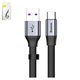 USB кабель Baseus Simple HW, USB тип-C, USB тип-A, 23 см, 40 Вт, чорний, сірий, # CATMBJ-BG1