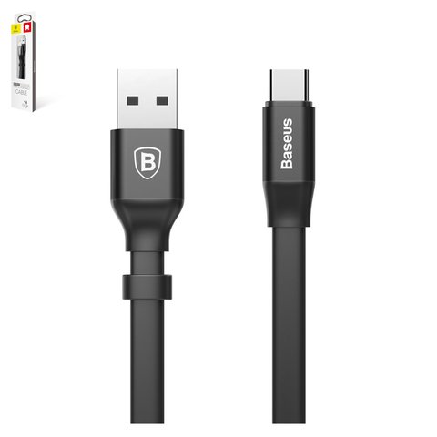 USB кабель Baseus Nimble, USB тип C, USB тип A, 23 см, 2 A, чорний, #CATMBJ 01
