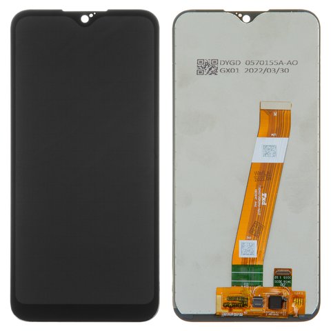 Дисплей для Samsung A015 Galaxy A01, A015M Galaxy A01, черный, Best copy, без рамки, Сopy, з широким коннектором