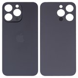 Задня панель корпуса для iPhone 15 Pro Max, чорна, не потрібно знімати скло камери, High Copy, big hole