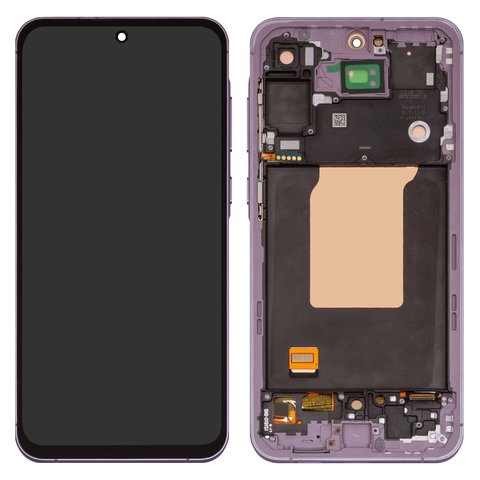 Дисплей для Samsung A556 Galaxy A55, фіолетовий, з рамкою, High Copy, OLED  lilac