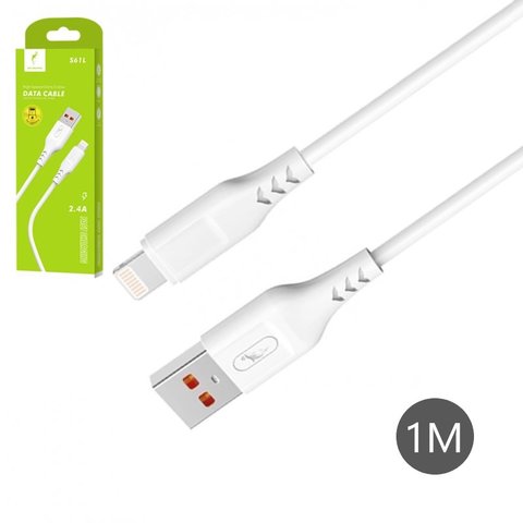USB кабель SkyDolphin S61L, USB тип A, Lightning, 100 см, 2,4 А, белый
