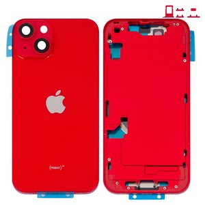 Корпус для iPhone 14, червоний, з тримачем SIM карти, з боковими кнопками, Original PRC , EU version