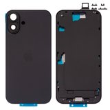 Корпус для iPhone 16 Plus, чорний, з тримачем SIM-карти, з боковими кнопками, Original (PRC), EU version