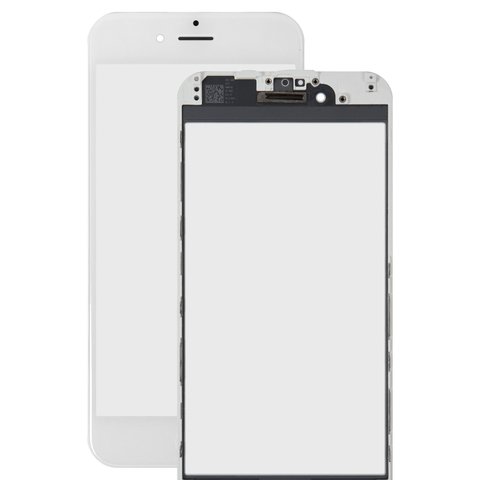 Housing Glass compatible with iPhone 6, with OCA film, with frames, white 
