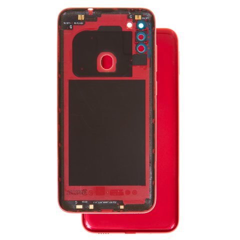 Housing Back Cover compatible with Samsung A115 Galaxy A11, red, with camera lens 