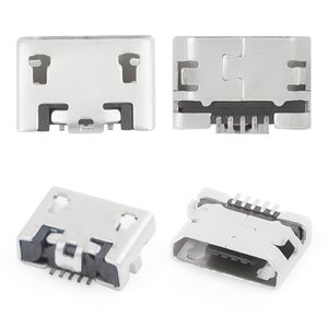 Charge Connector compatible with Cell Phones, 5 pin, type 5, micro USB type B 