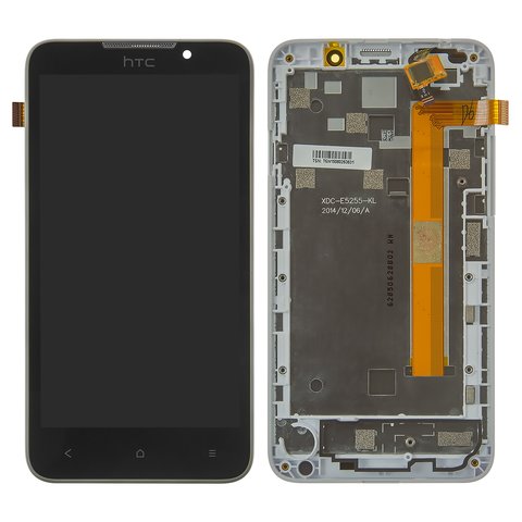 LCD compatible with HTC Desire 516 Dual Sim, white, with frame 