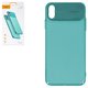 Case Baseus compatible with iPhone XS Max, (blue, with PU Leather insert, transparent, PU leather, plastic) #WIAPIPH65-SS13