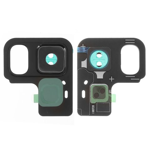 Vidrio de cámara puede usarse con Samsung A530 Galaxy A8 2018 , A730 Galaxy A8+ 2018 , negro, con marcos