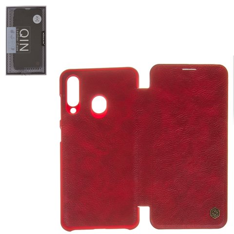 Case Nillkin Qin leather case compatible with Samsung A606F DS Galaxy A60, red, flip, PU leather, plastic 