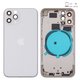 Housing compatible with iPhone 11 Pro, (silver, with SIM card holders, with side buttons, matte silver)