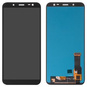 Pantalla LCD puede usarse con Samsung J600 Galaxy J6, negro, sin marco, High Copy, original LCD size, OLED 