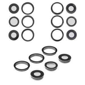 Vidrio de cámara puede usarse con iPhone 11 Pro, gris, con marcos, juego de 6 uds., matte space gray