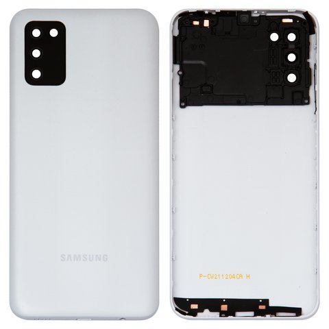 Housing Back Cover compatible with Samsung A037F Galaxy A03s, white, with camera lens 