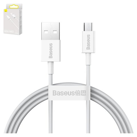 Cable USB Baseus Superior, USB tipo A, micro USB tipo B, 100 cm, 2 A, blanco, #CAMYS 02