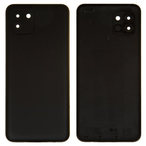 Panel trasero de carcasa puede usarse con Samsung A035F Galaxy A03, negra, con vidrio de cámara