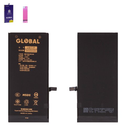 Batería Mechanic puede usarse con Apple iPhone 7 Plus, Li Polymer, 3.8 V, 3400 mAh, mayor capacidad, original IC