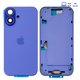 Housing compatible with iPhone 16, (purple, with SIM card holders, with side buttons, Original (PRC), EU Version, ultramarine)