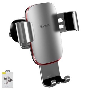 Автомобільний тримач Baseus, сріблястий, на дефлектор, висувний, #SUYL D0S