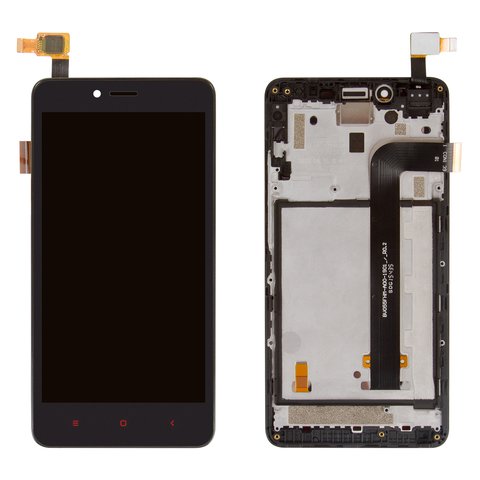 LCD compatible with Xiaomi Redmi Note 2, black, with frame, 2015051 