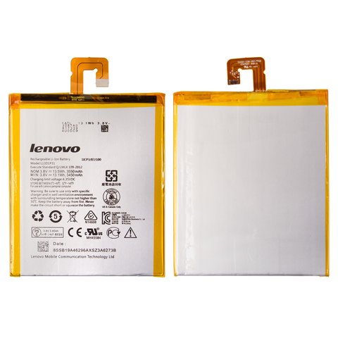 Battery L13D1P31 compatible with Lenovo Tab 2 A7 30, Li ion, 3.8 V, 3550 mAh, Original PRC  