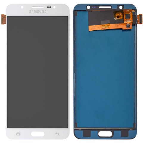 LCD compatible with Samsung J710 Galaxy J7 2016 , white, with light adjustable, Best copy, without frame, Copy, TFT  