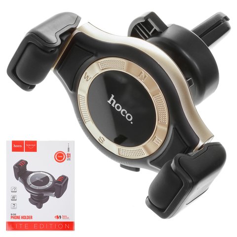 Car Holder Hoco S1 Lite, golden, black, for deflector 