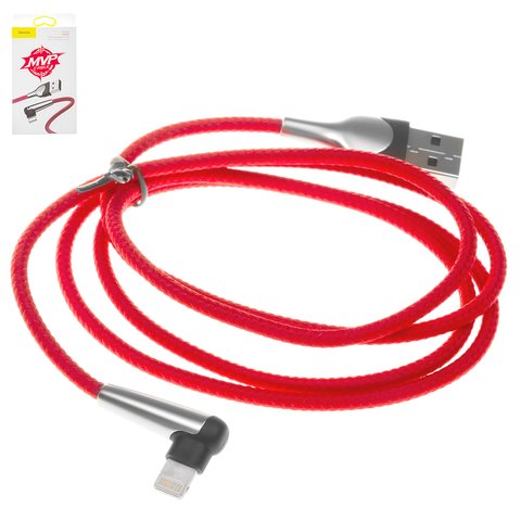 Charging Cable Baseus MVP Elbow, USB type A, Lightning, 100 cm, 2.4 A, red  #CALMVP D09
