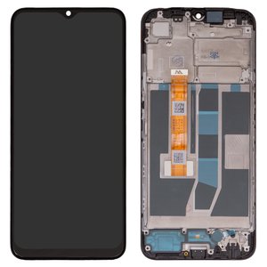 LCD compatible with Oppo A16, black, with frame, Original PRC , CPH2269, FPC I650EBAPU 47A A0 