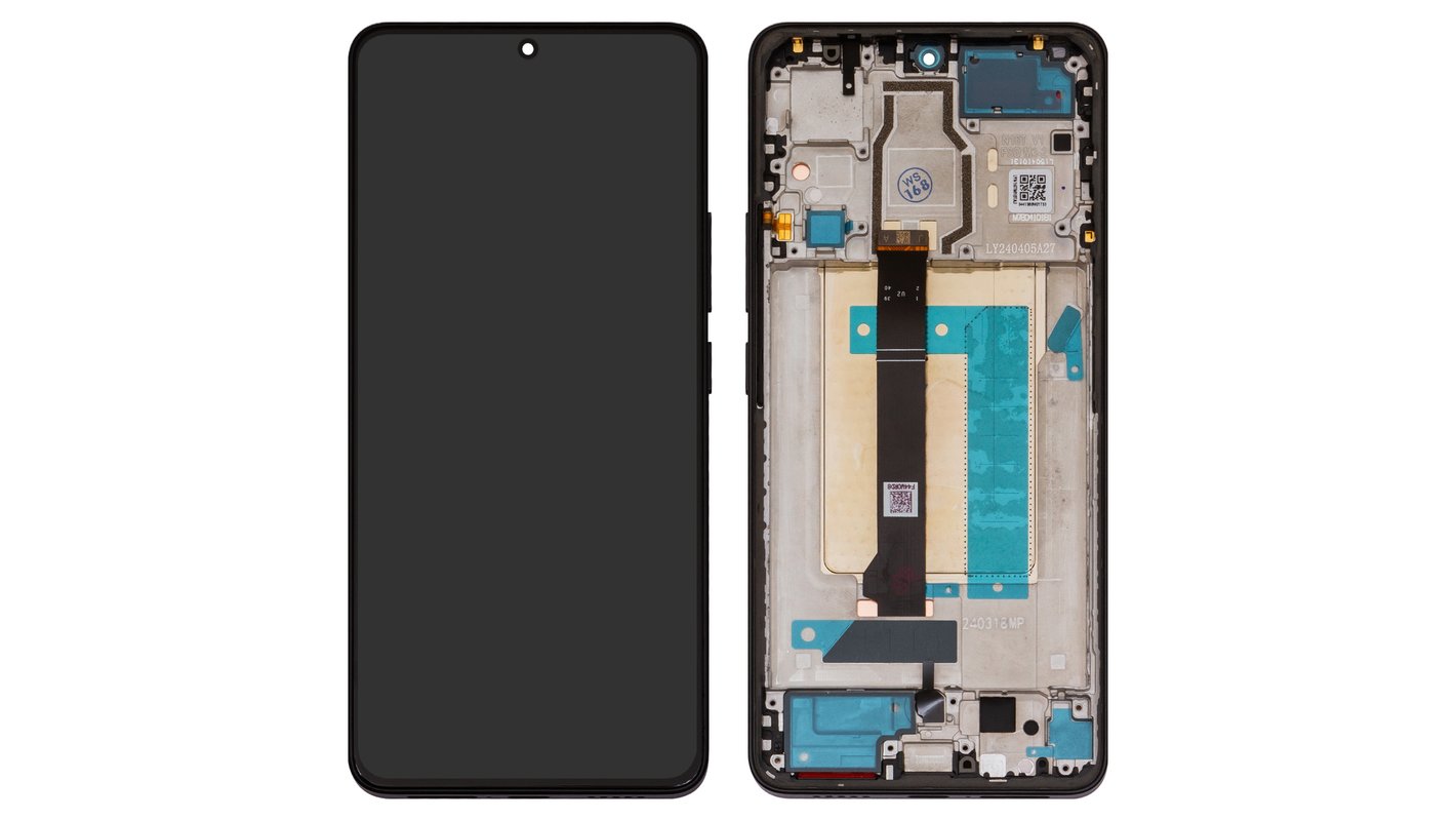 LCD compatible with Xiaomi Poco F6, (black, with frame, Original