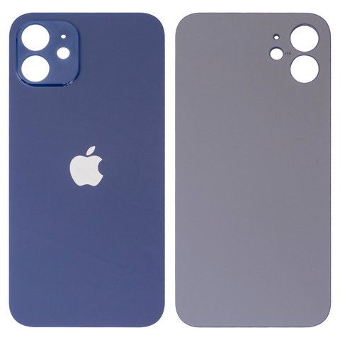 Housing Back Cover compatible with iPhone 12, dark blue, no need to remove the camera glass, Original PRC , big hole 