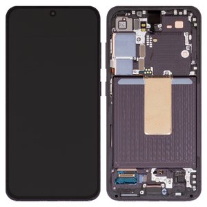 LCD compatible with Samsung S911 Galaxy S23, black, with frame, Original PRC  