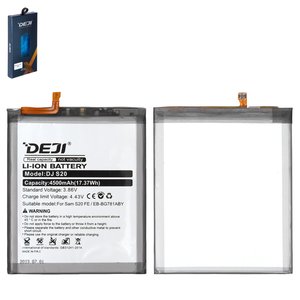 Batería Deji EB BG781ABY puede usarse con Samsung A525 Galaxy A52, A526 Galaxy A52 5G, A528 Galaxy A52s 5G, G780 Galaxy S20 FE, G781 Galaxy S20 FE 5G, Li ion, 3.86 V, 4500 mAh, DJS20