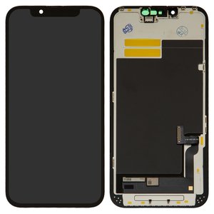 Pantalla LCD puede usarse con iPhone 13, negro, con marco, HC, OLED , YK OEM hard