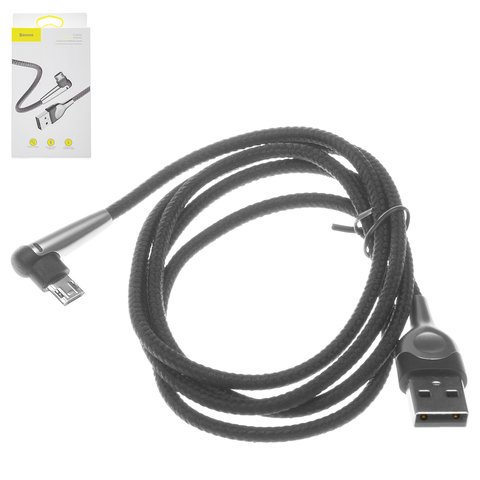 Кабель для зарядки Baseus MVP Elbow, USB тип A, micro USB тип B, 100 см, 2,4 А, чорний, #CAMMVP E01