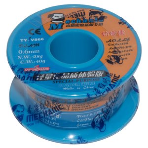 Припій Mechanic TY V866, Sn 63% , Pb 37%, флюс 1 3%, 0,6 мм, 40 г