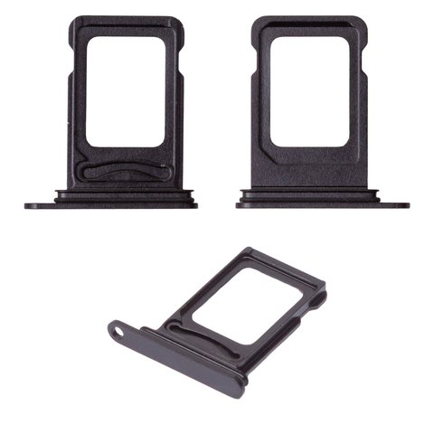 Держатель SIM карты для iPhone 15, iPhone 15 Plus, черный, single sim