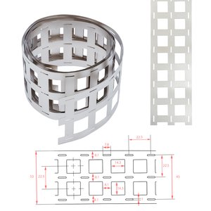 Лента никелевая для сварки аккумуляторов 21700 3P, 0,2 мм, 22,5 мм, 1 м, никелированная сталь