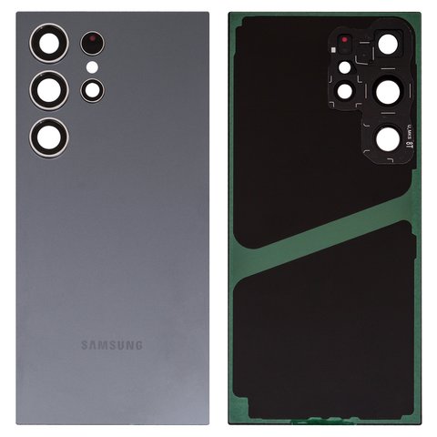Задняя панель корпуса для Samsung S928 Galaxy S24 Ultra, черная, со стеклом камеры, Original PRC , titanium black