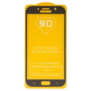 Защитное стекло для Samsung A720 Galaxy A7 2017 , совместимо с чехлом, Full Glue, без упаковки , черный