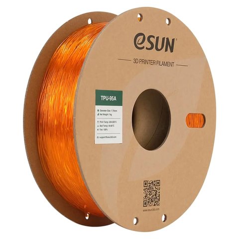 Філамент для 3D принтера eSUN TPU 95A Translucent Orange, 1 кг