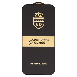Защитное стекло ESD 6D для Apple iPhone Air, совместимо с чехлом, Full Glue, Anti Static, без упаковки , черный
