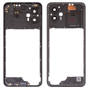 Средняя часть корпуса для Motorola Moto G23 XT2333, черная, со стеклом камеры